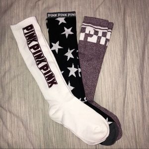 victoria’s secret PINK knee socks 3 pack